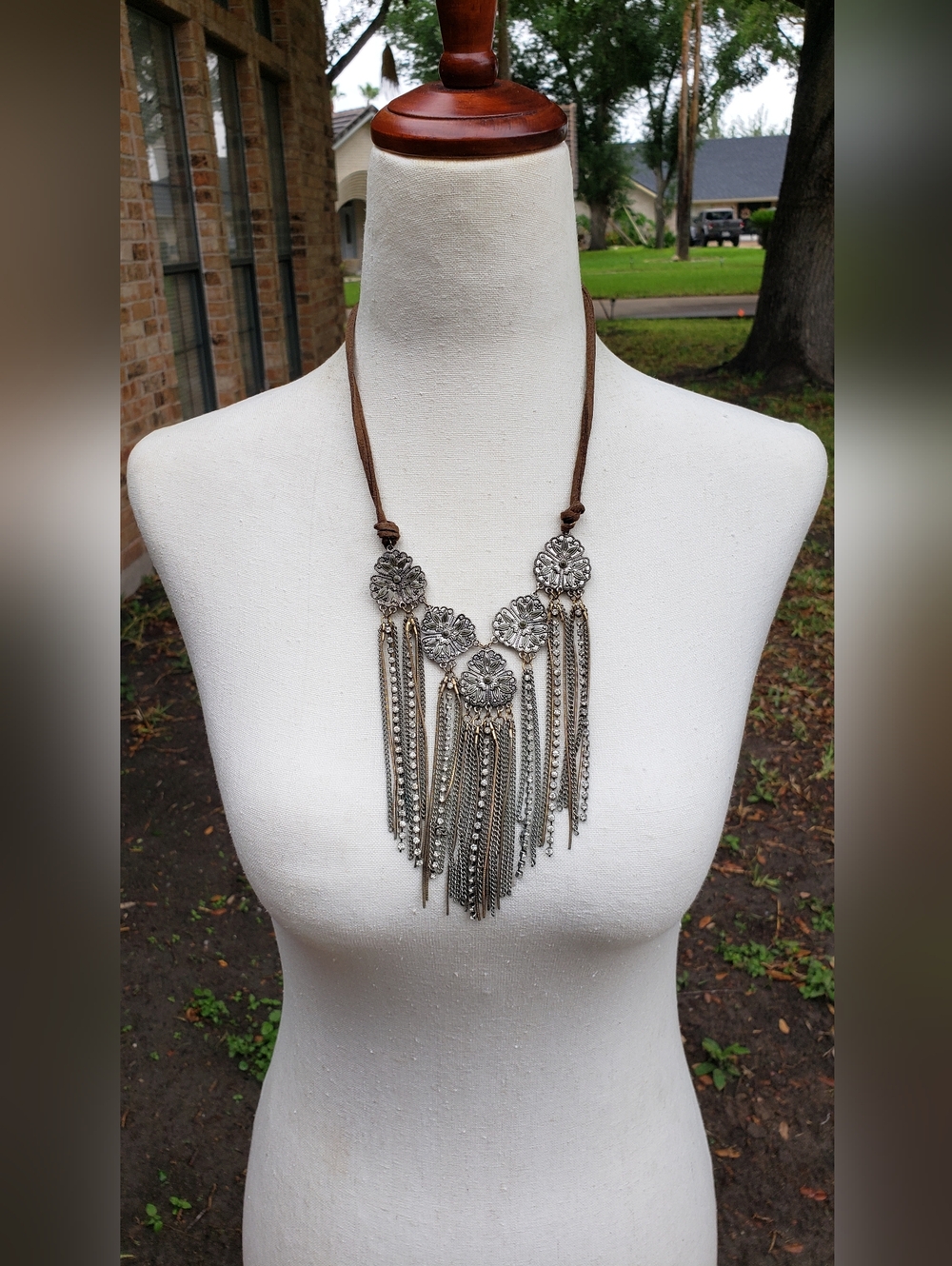 Bohemian Two-tone Fringe Statement Necklace